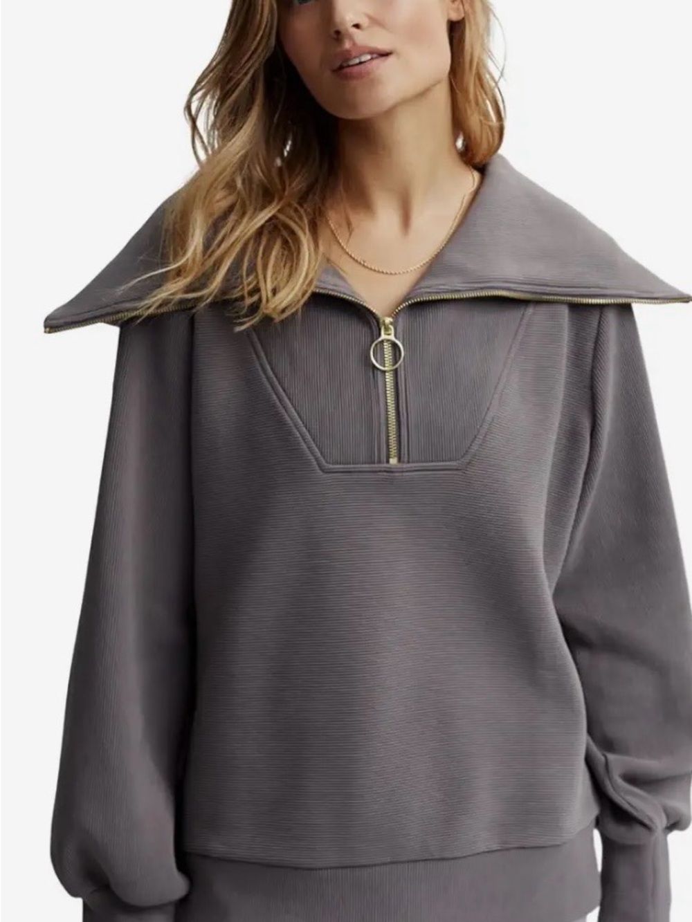 Varley Vine Half Zip Pullover in Deep Charcoal